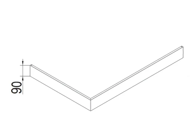 Hoesch Zubehör weiße Aluminiumschürze für SensePerience RE 1200x1000 Eckversion