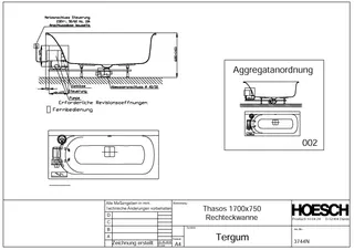 Hoesch WP Thasos 3744&Tergum Whirl Weiß/verchromt/Motor links – Bild 2