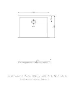 Hoesch Duschwanne Muna 1000x700x30 ohne Antirutsch, Material Solique, Weiß – Bild 2