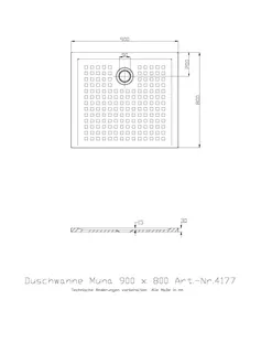 Hoesch Duschwanne Muna 900x800x30 mit Antirutsch, Material Solique, Weiß – Bild 2