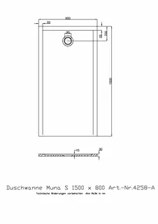 Hoesch Duschwanne Muna S 1500x800x30 ohne Antirutsch, Material Solique, Weiß – Bild 2