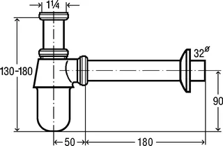 Viega Flaschengeruchverschluss 5753 in G1 1/4 x G1 1/4 Messing verchromt – Bild 4