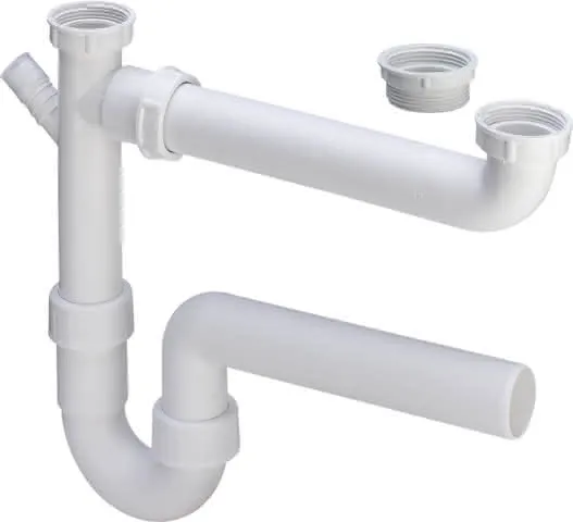 Viega Ablaufverbindung 79485 in G1 1/2 x 40mm x 90-310mm Kst. weiss