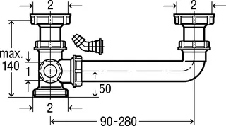 Viega Ablaufverbindung 794.1 in G2 x G2 x 80-285mm Kunststoff weiss – Bild 4