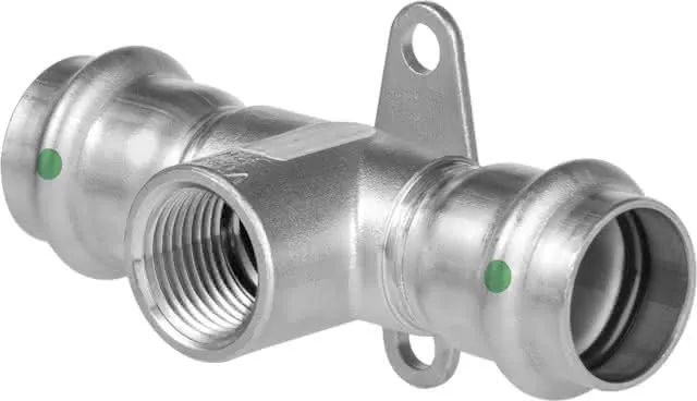 Viega Wandscheiben-T-Stück SC Sanpress Inox 2317.3 in 22mmxRp1/2x22mm Edelstahl