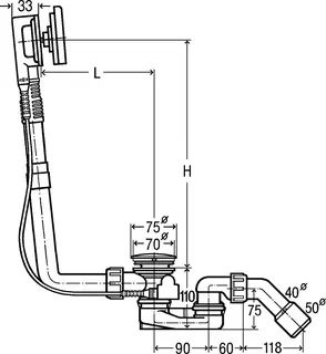 Viega Ab-und Überlauf Multiplex 6171.10 in 560mmxDN40/50 verchromt – Bild 4