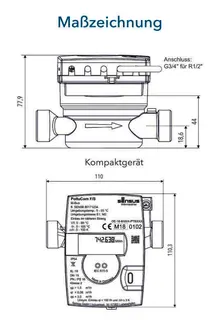 Sensus WMZ PolluCom F Qp 1,5 B DN15 L:110 AG3/4" PN16 45/5,2 – Bild 3
