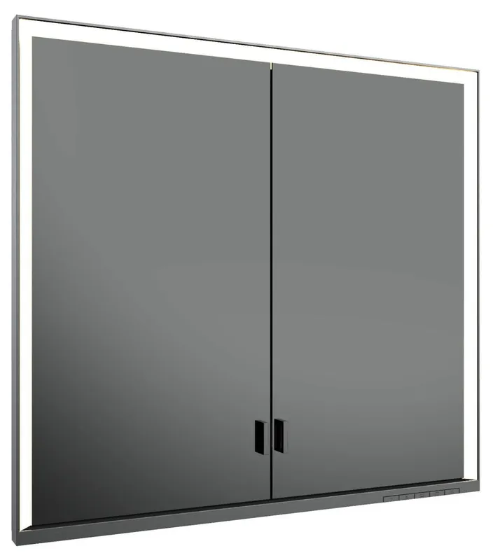 Keuco SPS R. Lumos 14312, ohne Ablagef., Einbau, silb-elox., 800x735x165mm