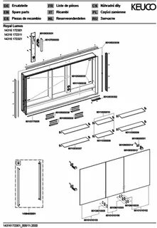 Keuco SPS R. Lumos 14316, ohne Ablagef., Einbau, silb-elox., 1400x735x165mm – Bild 4