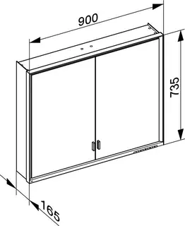 Keuco SPS R. Lumos 14303, ohne Ablagef., Vorbau, silb-elox., 900x735x165mm – Bild 2