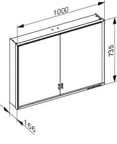 Keuco SPS R. Lumos 14304, ohne Ablagef., Vorbau, silb-elox., 1000x735x165mm – Bild 2