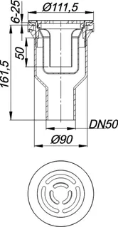 Duschwannenablauf ORIO V Select, Edelstahl matt, DN 50 – Bild 3
