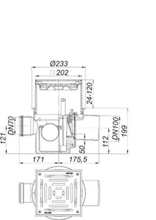 Rückstau-Kellerablauf DallSafe 200/1 SES, DN 100, 200 x 200 mm – Bild 3