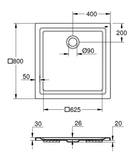 GROHE Universal Duschwanne 39302 aus Acryl 800 x 800 mm alpinweiß – Bild 5