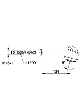 GROHE Doppelstrahl-Brause 440837 für Eichelberg Vento SPT-Batterien ND chrom – Bild 2