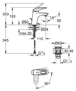 GROHE EH-Waschtisch-Batt. Eurostyle 23930_3 S-Size MST kalt PO Abl.grt. H.o. chrom – Bild 5