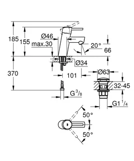 GROHE EH-Waschtisch-Batterie Concetto 23931_1 S-Size Push-open Ablaufgarnitur chrom – Bild 5