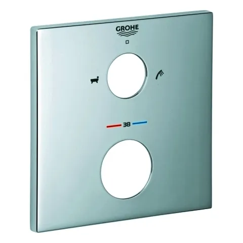 GROHE Rosette 49103 eckig für THM-Fertigmontagesets chrom