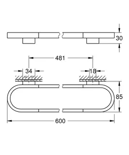 GROHE Badetuchhalter/Halter Selection 41056 600mm hard graphite – Bild 5
