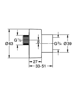 GROHE S-Anschluss 48453 1/2" x 3/4" Verstellbarkeit 7,5mm supersteel – Bild 5