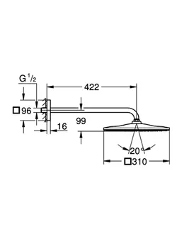 GROHE KopfbrSet Rainshower 310 Mono Cube 26564 BA 1 Strahl 7,5l warm sunset gb. – Bild 5