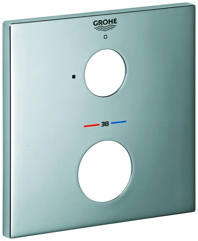 GROHE Rosette 49109 eckig für THM-Fertigmontagesets chrom