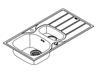 GROHE Edelstahlspüle K200 31564_1 mit 1,5 Becken Abtropffläche 965x500mm – Bild 3