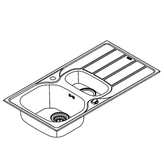 GROHE Edelstahlspüle K200 31564_1 mit 1,5 Becken Abtropffläche 965x500mm – Bild 4