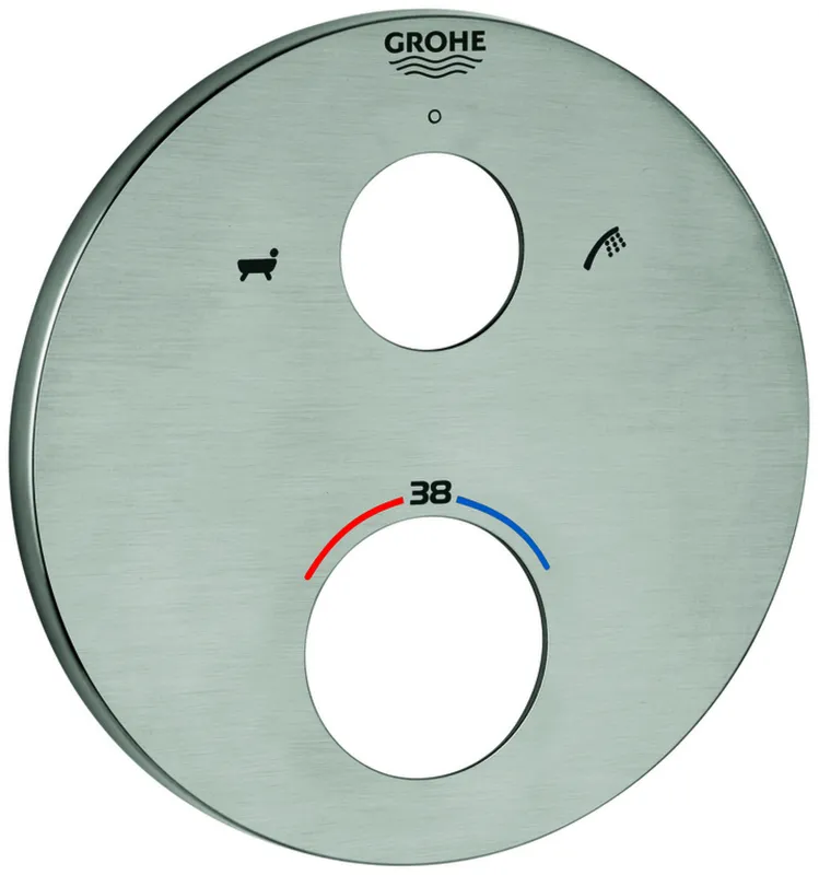 GROHE Rosette 49075 rund für THM-Fertigmontagesets supersteel