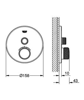GROHE Thermostat Grohtherm SmartControl 29118 FMS rund 1 ASV warm sunset geb. – Bild 5