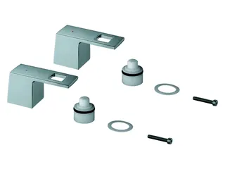GROHE Griffpaar 48321 für Eurocube 3-L-Waschtisch-Batterie Mark. blau/rot chrom