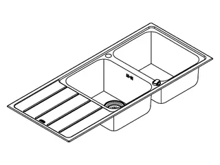 GROHE Edelstahlspüle K500 31588_1 2 Becken/Abtropffläche 1160x500 mm – Bild 3