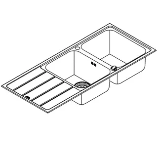 GROHE Edelstahlspüle K500 31588_1 2 Becken/Abtropffläche 1160x500 mm – Bild 4