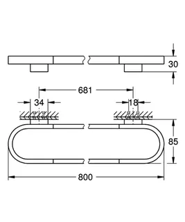 GROHE Badetuchhalter Selection 41058 800mm nickel gebürstet – Bild 5