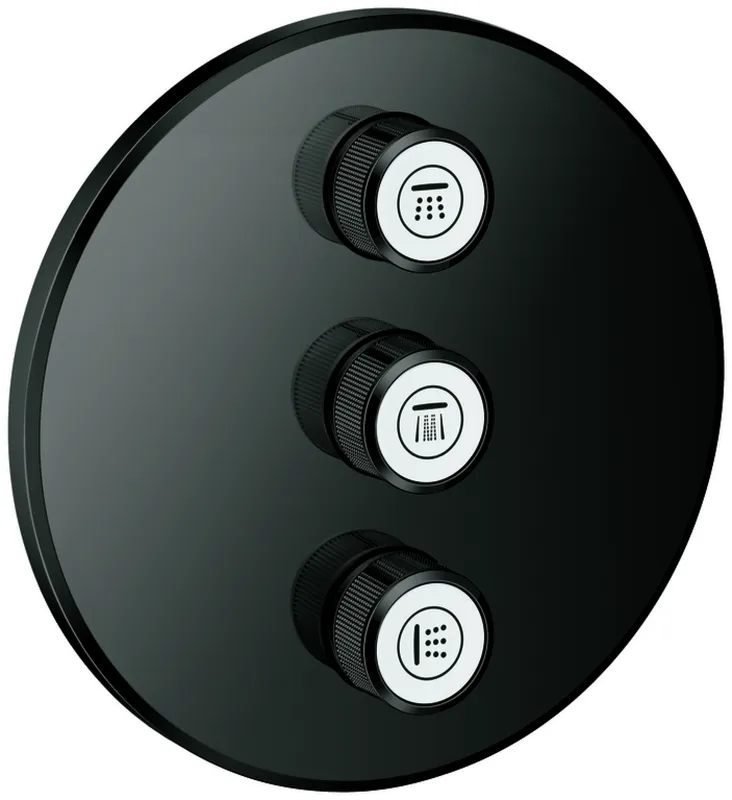 GROHE 3-fach UP-Ventil Grohtherm Smart Control 29122 FMS rund hard graphite