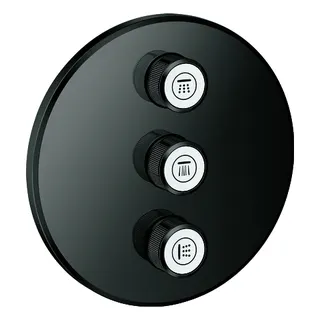GROHE 3-fach UP-Ventil Grohtherm Smart Control 29122 FMS rund hard graphite – Bild 2