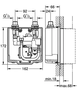 GROHE UP-EB-Kasten Eurosmart CE 36336_1 therm. Mischung 230V für Waschtisch-IR-FMS/230V – Bild 5