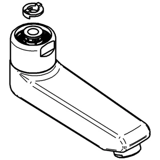 GROHE Gussauslauf 440452 117mm für Eichelberg Waschtisch-Wandarmaturen chrom – Bild 3