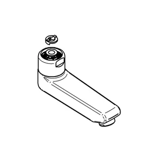 GROHE Gussauslauf 440452 117mm für Eichelberg Waschtisch-Wandarmaturen chrom – Bild 4