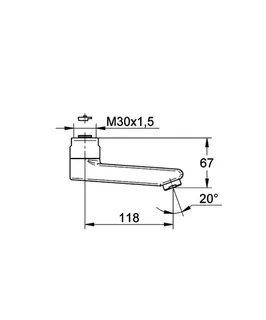GROHE Gussauslauf 440452 117mm für Eichelberg Waschtisch-Wandarmaturen chrom – Bild 5