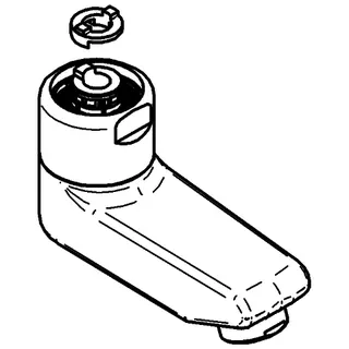 GROHE Gussauslauf 440451 77mm für Eichelberg Waschtisch-Wandarmaturen chrom – Bild 3