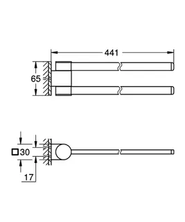 GROHE Handtuchhalter Selection 41063 2-armig schwenkbar nickel – Bild 5