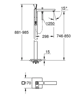 GROHE EH-Wannenbatterie Eurocube Joy 23667_1 FMS Bodenmontage chrom – Bild 5