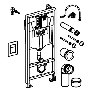 GROHE 3-in-1 Set für WC Rapid SL 39501 BH1,13m Skate CS Betät. chrom/Wandwinkel – Bild 4