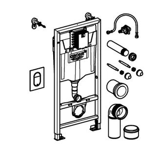 GROHE 3-in-1 Set für WC Rapid SL 39504 BH1,13m Arena CS Betät. chrom/Wandwinkel – Bild 3