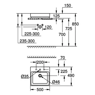 GROHE Aufsatzwaschtisch Cube Keramik 39478 50cm PureGuard alpinweiß – Bild 5