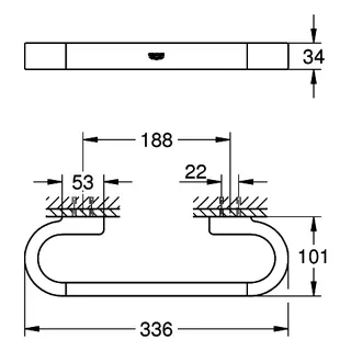 GROHE Wannengriff Selection 41064 300mm nickel gebürstet – Bild 5