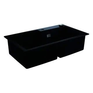 GROHE Kompositspüle K500 31649 2 Becken 860x500mm granit schwarz – Bild 2