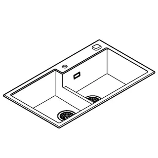 GROHE Kompositspüle K500 31649 2 Becken 860x500mm granit schwarz – Bild 3