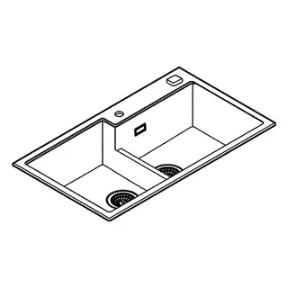 GROHE Kompositspüle K500 31649 2 Becken 860x500mm granit schwarz – Bild 4